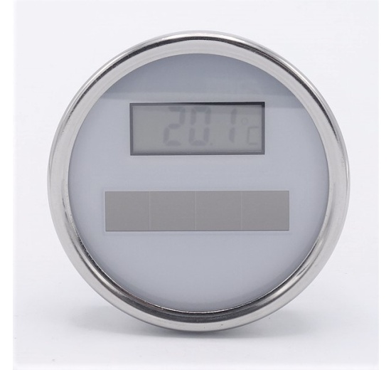 Celonerezový teploměr, digitální, solární