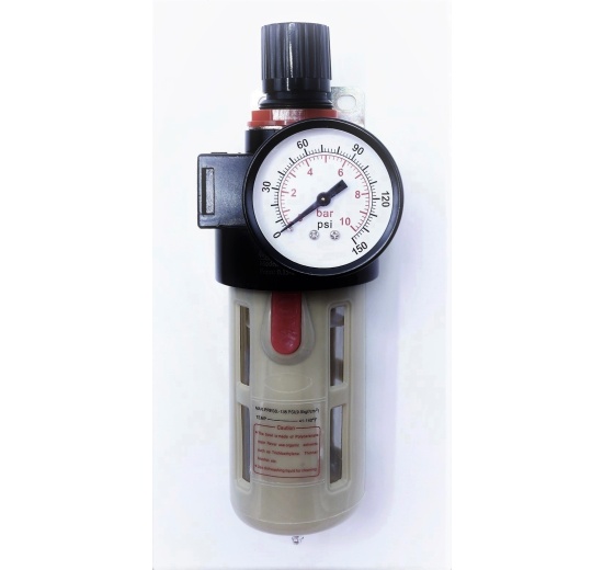 filtr s redukčním ventilem a plastovým ochranným košem, G 1/2", do 10 bar