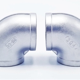 nerezová závitová kolena 1 1/2", vhodná pro spoje netěsnící v závitu