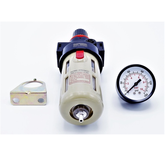 filtr s redukčním ventilem a plastovým ochranným košem, do 10 bar, připojení G 1/2"