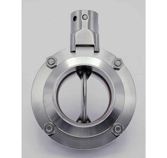 Nerezová klapka přímá, navařovací typ S-S  DN65 (70x2mm)