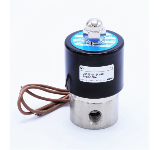 nerezový elektromagnetický ventil AC 24V, připojení G 1/8"