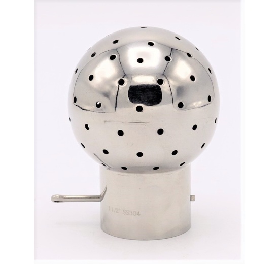 Fixní mycí hlavice navařovací, na závlačku, připojení 35/38 mm, průměr koule 63 mm