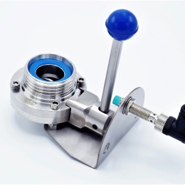 nerezová přímá klapka s držákem indukčního snímače