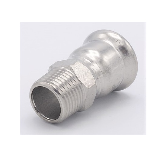 Přechodka lisovací/závit vnější 22 mm_1/2", nerezová