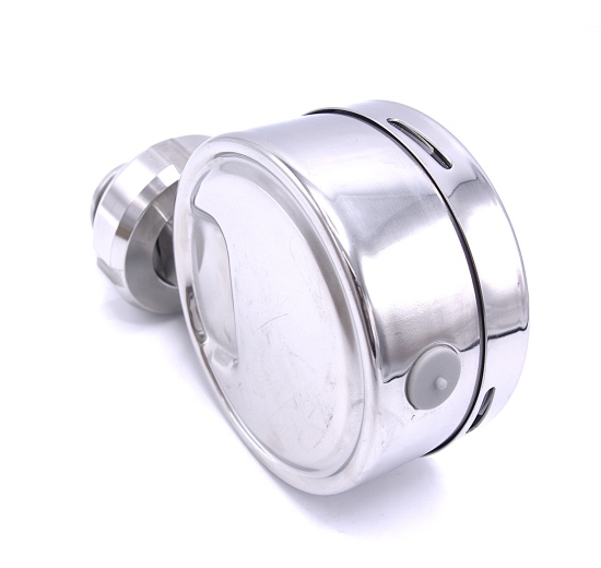 Tlakoměr s oddělovací membránou, potravinářské šroubení DIN 11851, číselník 100 mm,matice DN25, 0-2,5 bar