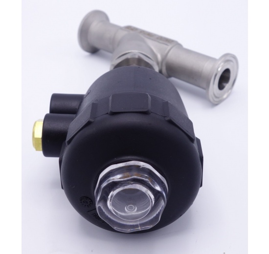 Pneumaticky ovládaný ventil se šikmým sedlem- 45°| CLAMP 34 mm těsnění PPS