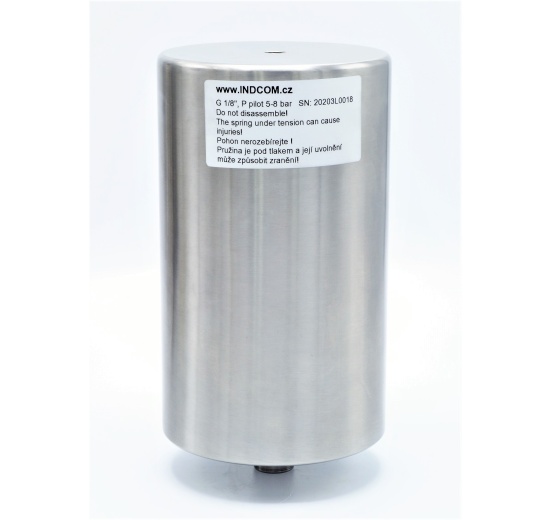 Pneumatický pohon, celonerezový, jednočinný (vzduch-pružina)