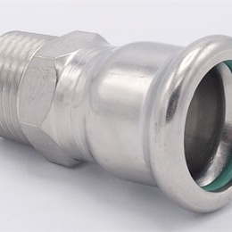 Přechodka lisovací/závit vnější 22 mm_1/2", nerezová