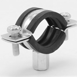 Objímka potrubní s gumovou vložkou EPDM, dvoušroubová, M10, pozink