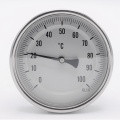 Celonerezový bimetalový teploměr s ponorným dříkem, závitový (1/2”), 0-100℃, 150 mm