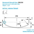 Nerezové klenuté dno| DN250 (256x3 mm), šikmá hrana