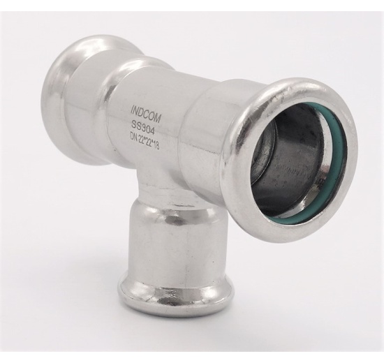 T-kus, lisovací,redukovaný, nerezový F/F/F 22_18_22