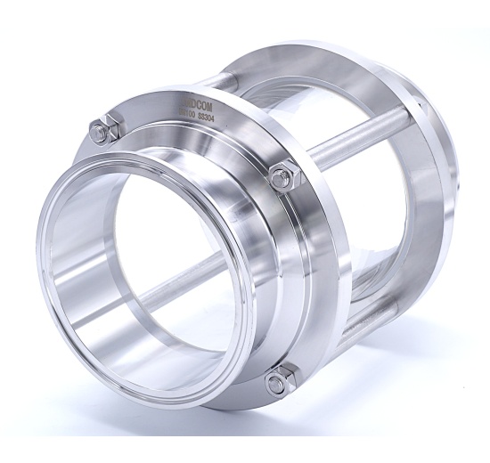 Průhledítko potrubní, clamp DN100, krátké