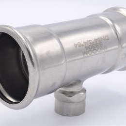 T-kus, lisovací F/F(závit vnitřní)/F 54_3/4"_54, nerezová ocel