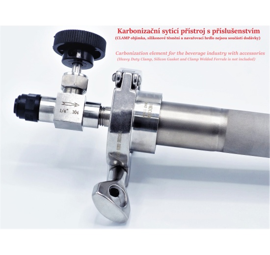 karbonizační přístroj pro nápoje s možností připojení k nádobě s hotovým nápojem (není součástí dodávky)