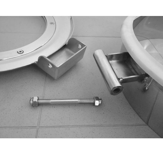 Netlakový průlez nerezový se skleněným průhledem DN400