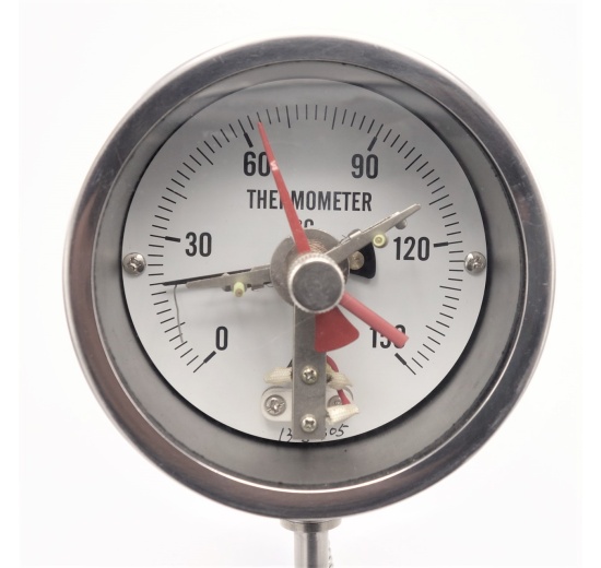 Celonerezový teploměr bimetalový se spínacími kontakty