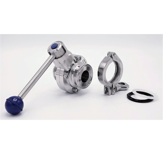 Nerezová klapka přímá s připojením CLAMP