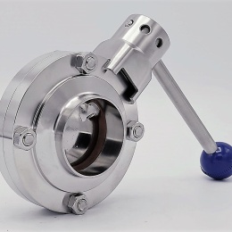 Nerezová klapka přímá, navařovací typ S-S  DN50 (52x1.5mm)