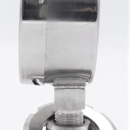 Tlakoměr s oddělovací membránou, potravinářské šroubení DIN 11851, číselník 100 mm,matice DN32, 0-16 bar