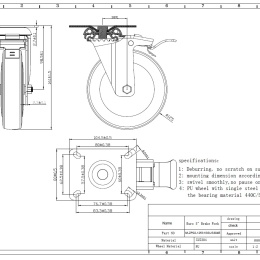 Kolečka transportní, otočná, nerezová, průměr 125 mm