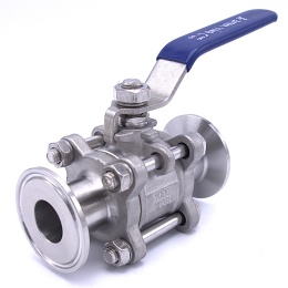 Nerezový kulový kohout s plným průtokem, třídílný, CLAMP DN20 (K50.5)