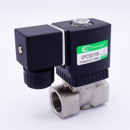 Nerezový elektromagnetický ventil 2/2, G 1/2"AC 24V, NC