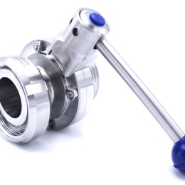 Nerezová klapka přímá, potravinářské/mlékárenské šroubení typ KM/G DN15-DN65