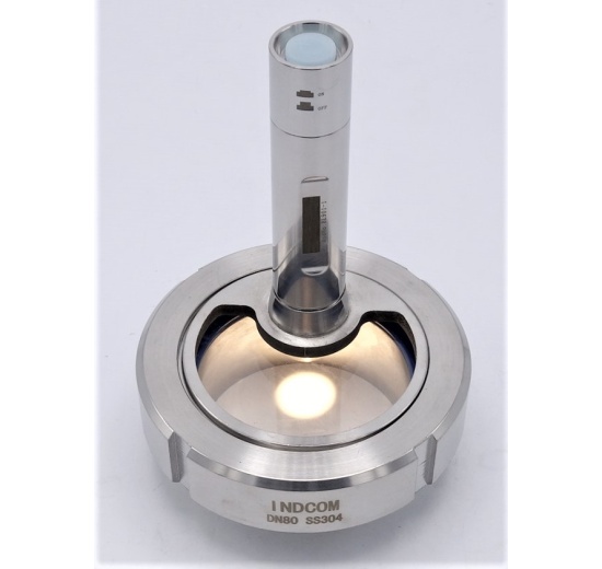 Průhledítko maticové s osvětlením LED, navařovací, DN80