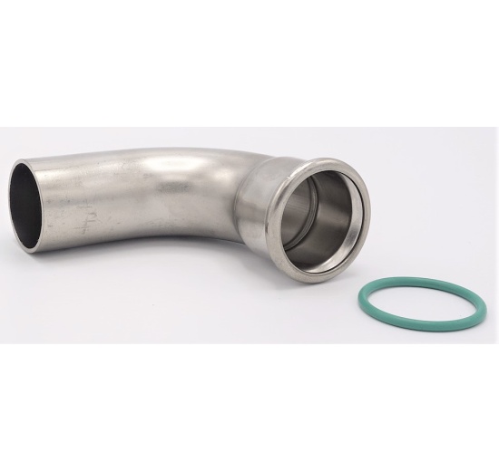 Koleno 90°, lisovací, nerezové, F/M 35 mm