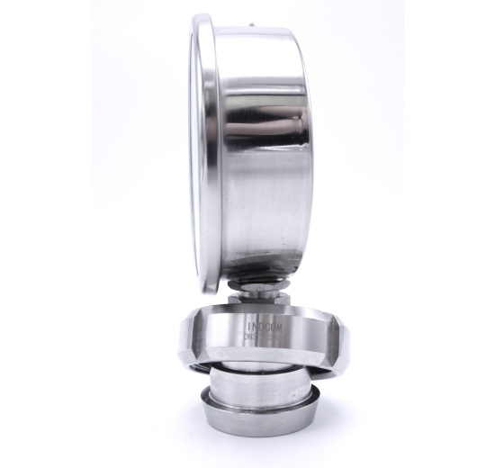 Tlakoměr s oddělovací membránou, potravinářské šroubení DIN 11851, číselník 100 mm,matice DN40| 0-6 bar