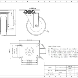 Kolečka transportní, otočná, nerezová, průměr 100 mm