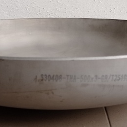 Nerezové klenuté dno, DN500 (506*3 mm), šikmá hrana
