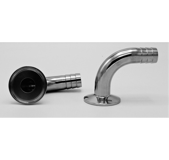 Clamp hadicový adaptér  90° DN20, CLAMP límeček 50.5 mm