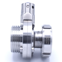 Nerezová klapka přímá, potravinářské/mlékárenské šroubení typ KM/G DN15-DN65