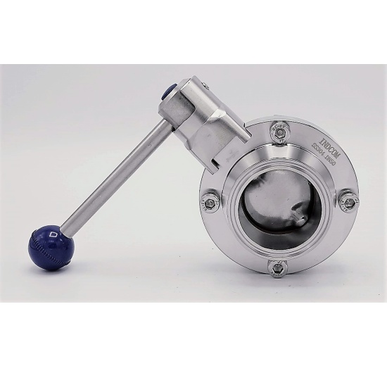 Nerezová klapka přímá, clamp typ C-C DN50 (límeček 64mm)