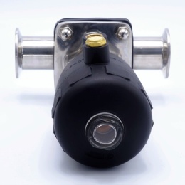 pneumaticky ovládaný membránový ventil - clamp připojení, materiál těla nerezová ocel, materiál hlavy plast