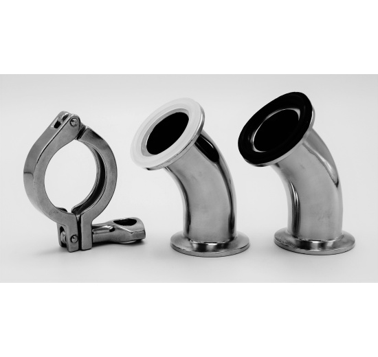 Kolena CLAMP připojení  45° Potrubní spoje v potravinářském a nápojovém průmyslu