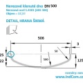 Nerezové klenuté dno| DN500 (506x3 mm), šikmá hrana