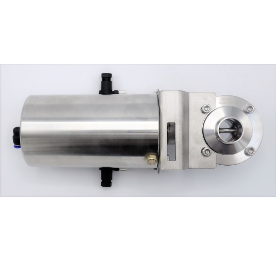 Nerezová klapka přímá DN25, navařovací typ S-S, s pneumatickým pohonem