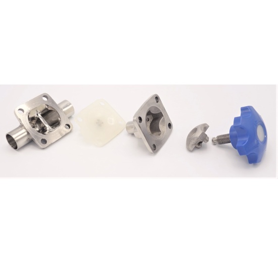 Membránový ventil, navařovací S-S, Silikon