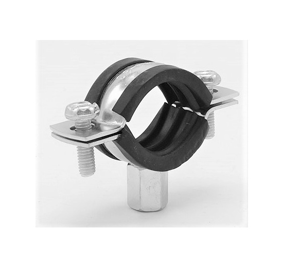 Pozinkovaná objímka potrubní s gumovou vložkou EPDM, dvoušroubová, M10, pozink