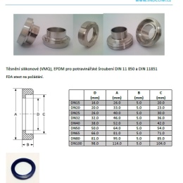 Těsnění pro závitové hrdlo dle DIN 11851, EPDM