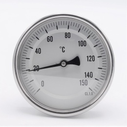 Celonerezový bimetalový teploměr s ponorným dříkem 150 mm, do jímky,0-150 ℃