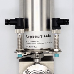 Nerezová klapka přímá DN20, závitová-navařovací typ G-S, s pneumatickým pohonem