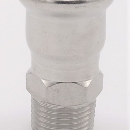 Přechodka lisovací/závit vnější 22 mm_1/2", nerezová