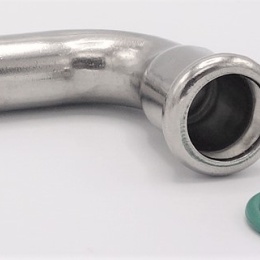 Koleno 90°, lisovací, F/M 15 mm, nerez