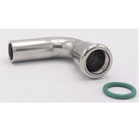 Koleno 90°, lisovací, F/M 15 mm, nerez