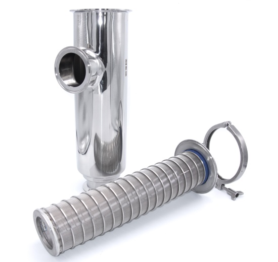 Trubkový filtr rohový CLAMP připojení DN65 (clamp límeček 91 mm)